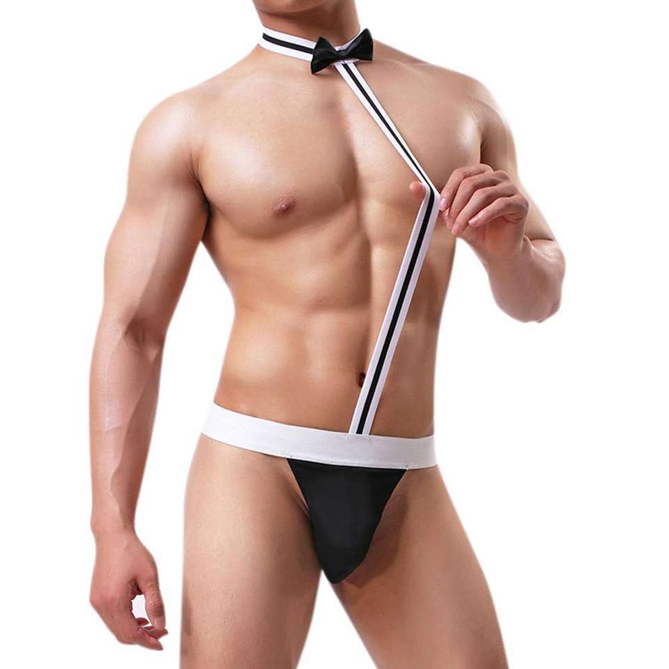 Men's Bow-Tie Strap One-Piece Bodysuit - Image 1