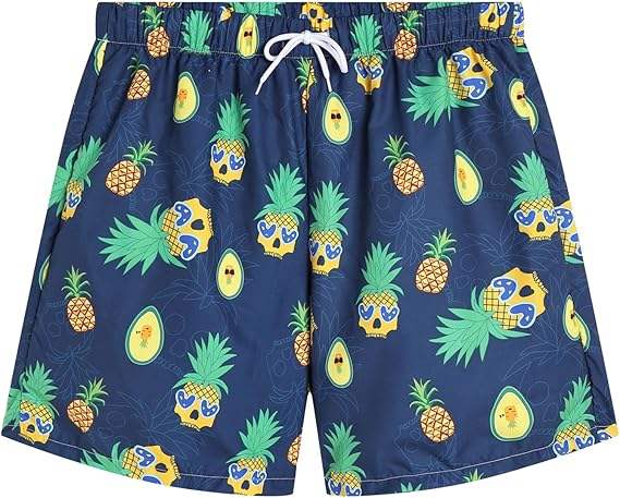 Men's Printed Mesh-Pocket Swim Shorts