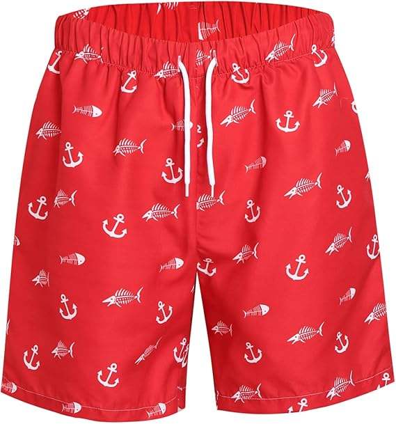 Men's Printed Mesh-Pocket Swim Shorts