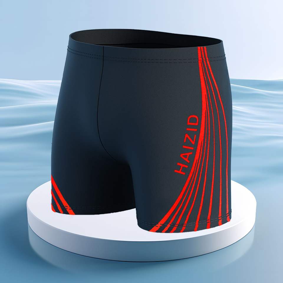 Men's High-Waist Graphic Swim Trunks