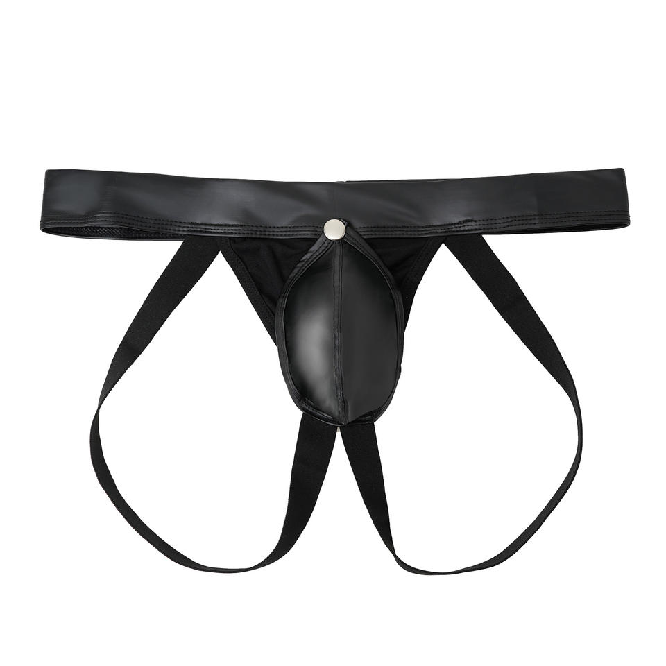 Men's Faux Leather Low-Rise Jockstrap - Image 5