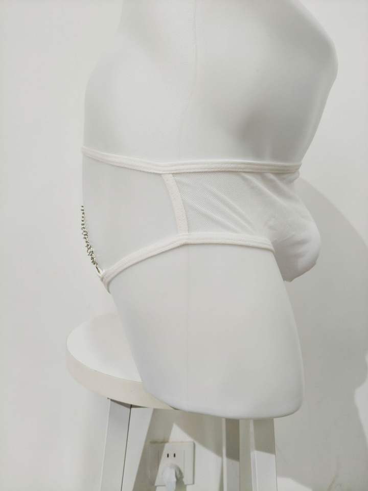 Men's Chain Detail Mesh Thong - Image 6