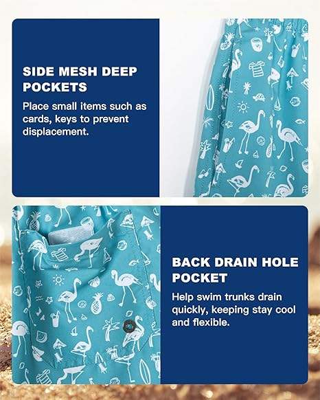 Men's Printed Mesh-Pocket Swim Shorts